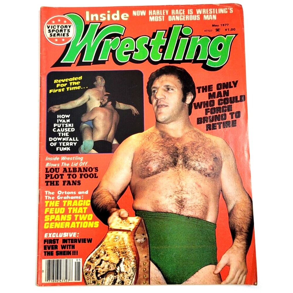 INSIDE WRESTLING MAY 1977 - LOU ALBANO / IVAN PUTSKI / HARLEY RACE